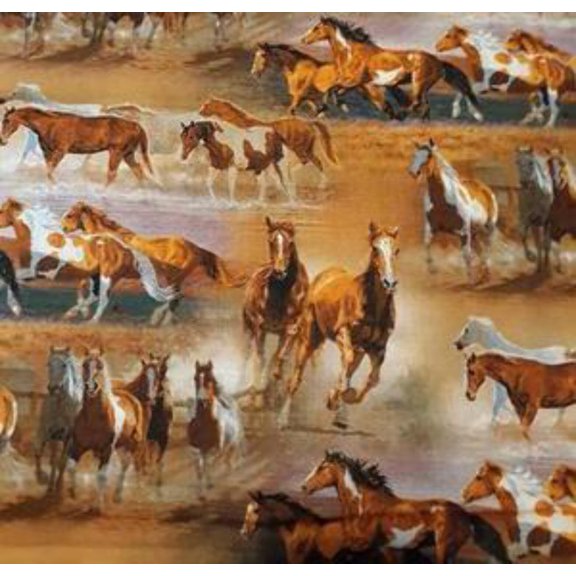 Handmade Valance, Curtain Panel, or Pillow Cover Horse Pasture