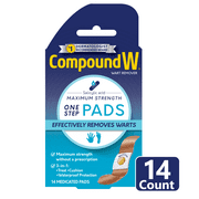 Compound W Maximum Strength One Step Wart Remover Pads, 14 Count