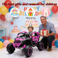 thumbnail image 3 of Holaki 24V Kids Ride On UTV Car, 120Wh Battery, Dual 380W Motors, Top Speed 4.97 MPH, Ages 3-6, Electric Ride On Toy with Remote Control, Bluetooth, Music, LED Lights, 4-Wheel Suspension, Pink, 3 of 10