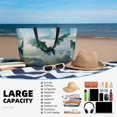 thumbnail image 3 of Yiaed Cloud Sky Green Dragon Print Large Capacity Beach Travel Bag - Waterproof Zipper Vacation Tote for Sandproof Storage, and Camping, 3 of 5
