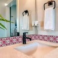 thumbnail image 3 of Mi Alma Vintage Green Pink Tile Stickers - Removable Vinyl 4x4, 24 pcs, 3 of 10