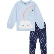 Kids Headquarters Girls Rainbow Cloud Sweatshirt Legging Set Blue 12 Months