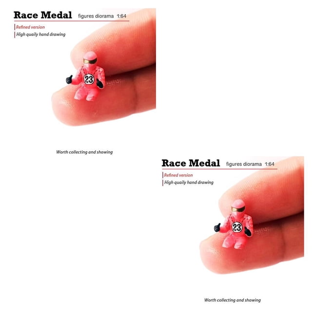 Thinsony 1/2/3 Miniature 164 Scale Painted Figure Driver Scene Decor Children Toy S Gauge Charming Women Racer Rose Red 2PCS
