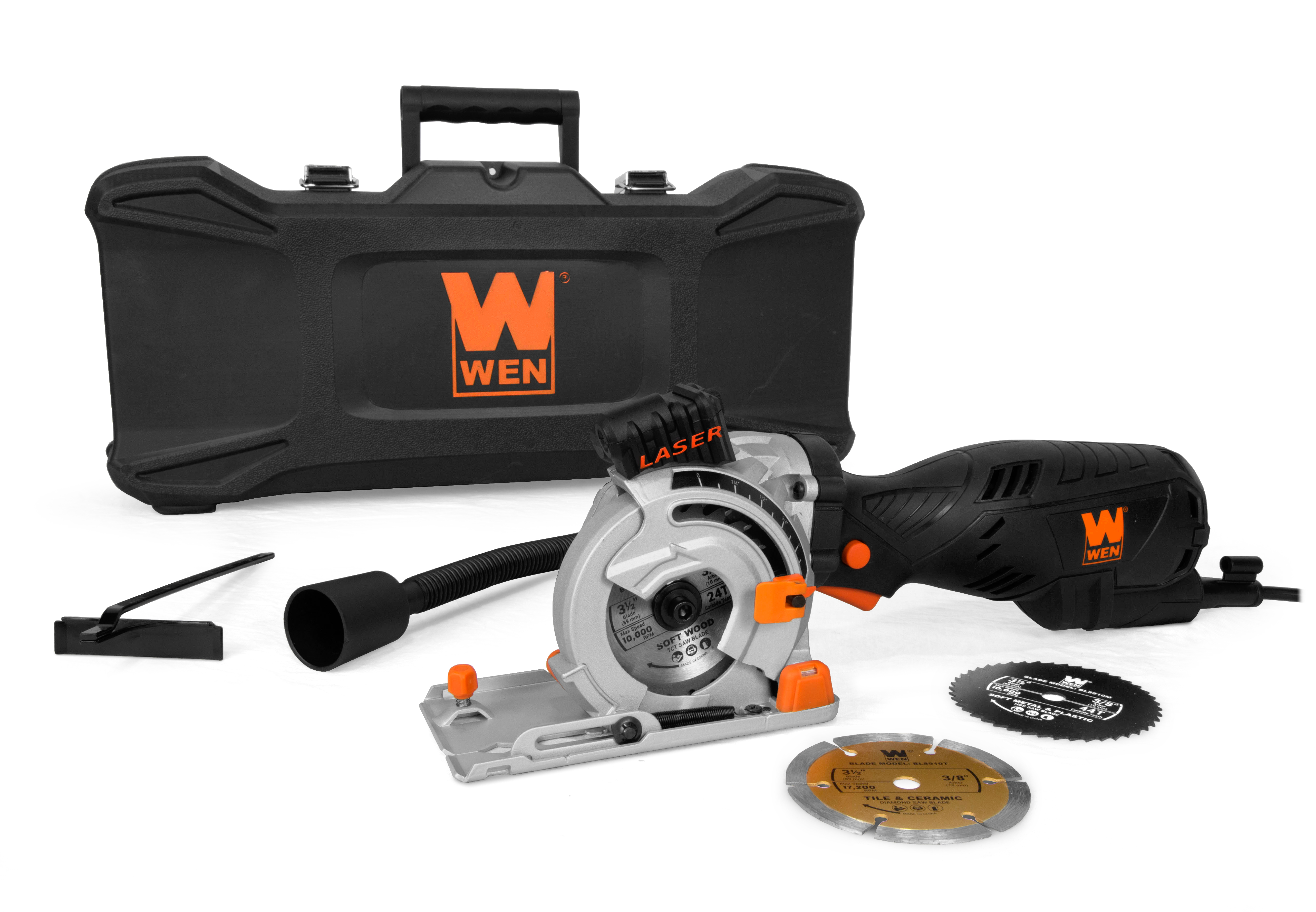 WEN 3620 5-Amp 3-1/2-Inch Plunge Cut Compact Circular Saw with Laser, Carrying  Case, and Three Blades Walmart Canada