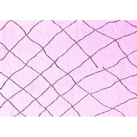 Ahgly Company Indoor Rectangle Oriental Pink Industrial Area Rugs, 7' x 10'