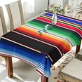 thumbnail image 4 of GZHJMY Mexican Serape Blanket Stripe Square Tablecloth, Waterproof Stain Wrinkle Resistant Washable Polyester Table Cover for Picnic Dinner Holiday Kitchen Party Decor, 54 x 54 in Home Decor, 4 of 7