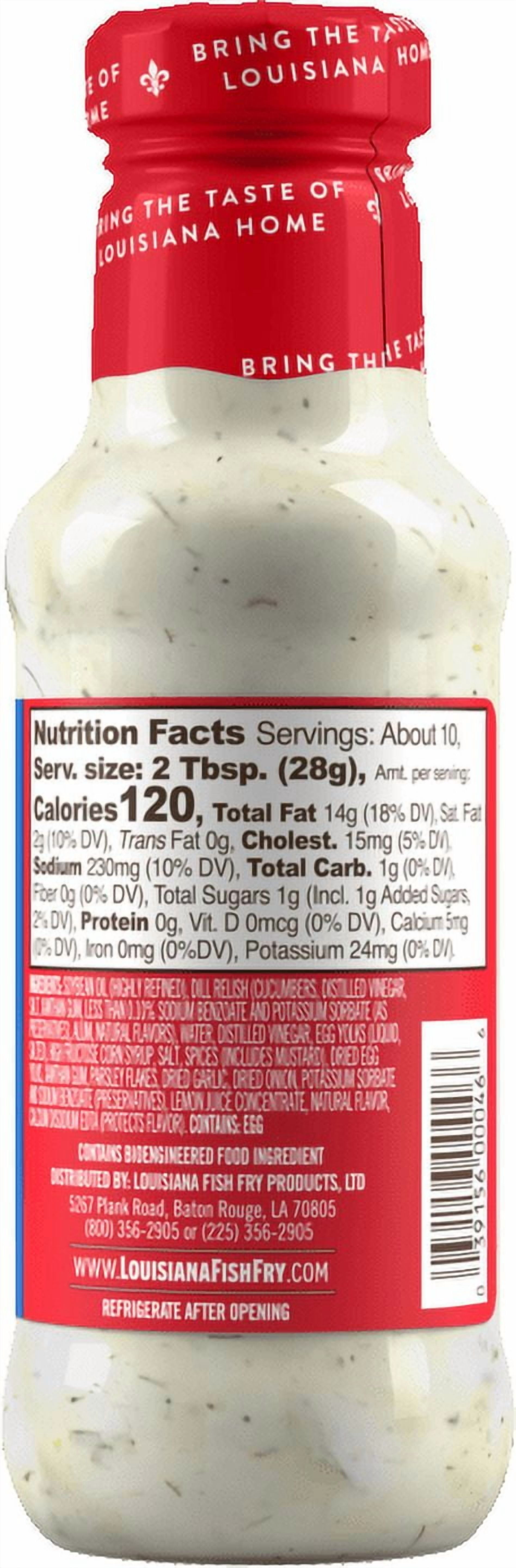 Louisiana Fish Fry Creamy Tartar Sauce with Relish & Lemon, 10.5 oz Bottle