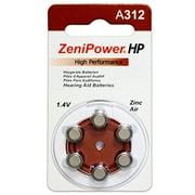 60 ZeniPower Hearing Aid Batteries Size: 312