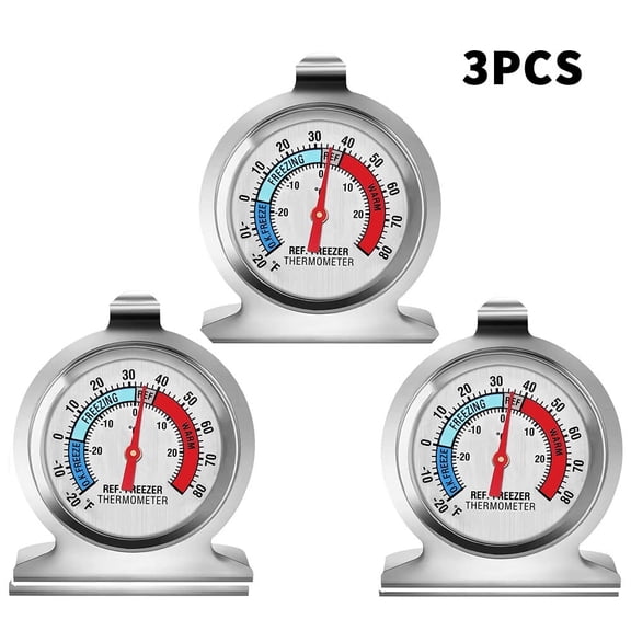 3PACK Refrigerator Thermometer, -30-30 deg C/-20-80 deg F, Classic Fridge Thermometer Large Dial with Red Indicator Thermometer for Freezer Refrigerator Cooler By PULMCheerger