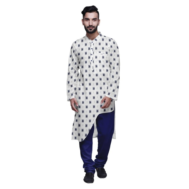 Atasi Printed Long Asymmetric Kurta Pajama Set For Men Party Wear Clothing