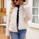 thumbnail image 4 of Chaqueta larga y cálida para mujer, de invierno, con cuello en V liso, 4 of 9