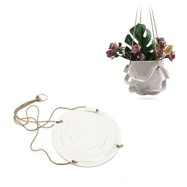 Exhibición De Maceta De Cuero Pu Con Cuerda De Algodón, Estante Colgante Para Plantas, Maceta, Decoración Para Sala De Estar, Dormitorio, Jardín Scienceny HA044061-03