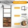 thumbnail image 4 of Ktaxon 2 Drawer File Cabinet with Lock, Rolling File Cabinets for Home Office, Wood Rustic Brown Lateral Filing Cabinet with Shelves and Levelers, 4 of 9