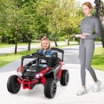 thumbnail image 2 of Honeyjoy 12V Kids Ride On Car Battery Powered Electric Remote Control LED Lights Music Red, 2 of 10