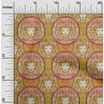 thumbnail image 2 of oneOone Cotton Poplin Dark Mustard Fabric Lion Face Sewing Craft Projects Fabric Prints by Yard 56 Inch Wide, 2 of 4
