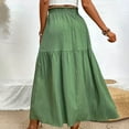 thumbnail image 4 of LYMAYTER Casual Skirts for Women Slit Elastic A Line Beach Long Skirts Summer Boho Flowy Maxi Skirt S-XL, 4 of 8