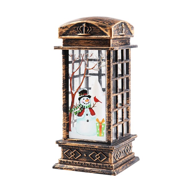 Decoración de habitación con diseño de escena de fiesta de Navidad de 2024 con diseño de viento retro para cabina telefónica vintage, luz de noche pequeña, gadgets geniales para el hogar