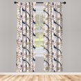 thumbnail image 2 of Ambesonne Plumeria Curtains, Pastel Birds on Branches, Pair of 28"x84", Pale Rose and Dark Yellow, 2 of 4