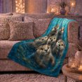 thumbnail image 6 of Adorable Curious Otters Swimming Together Turquoise Water Scene, Peaceful Botanical Scene, Warm Flannel Blanket for Cabin and Lodge, Garden Lovers Housewarming Gift, Botanical Home Decor, 6 of 9