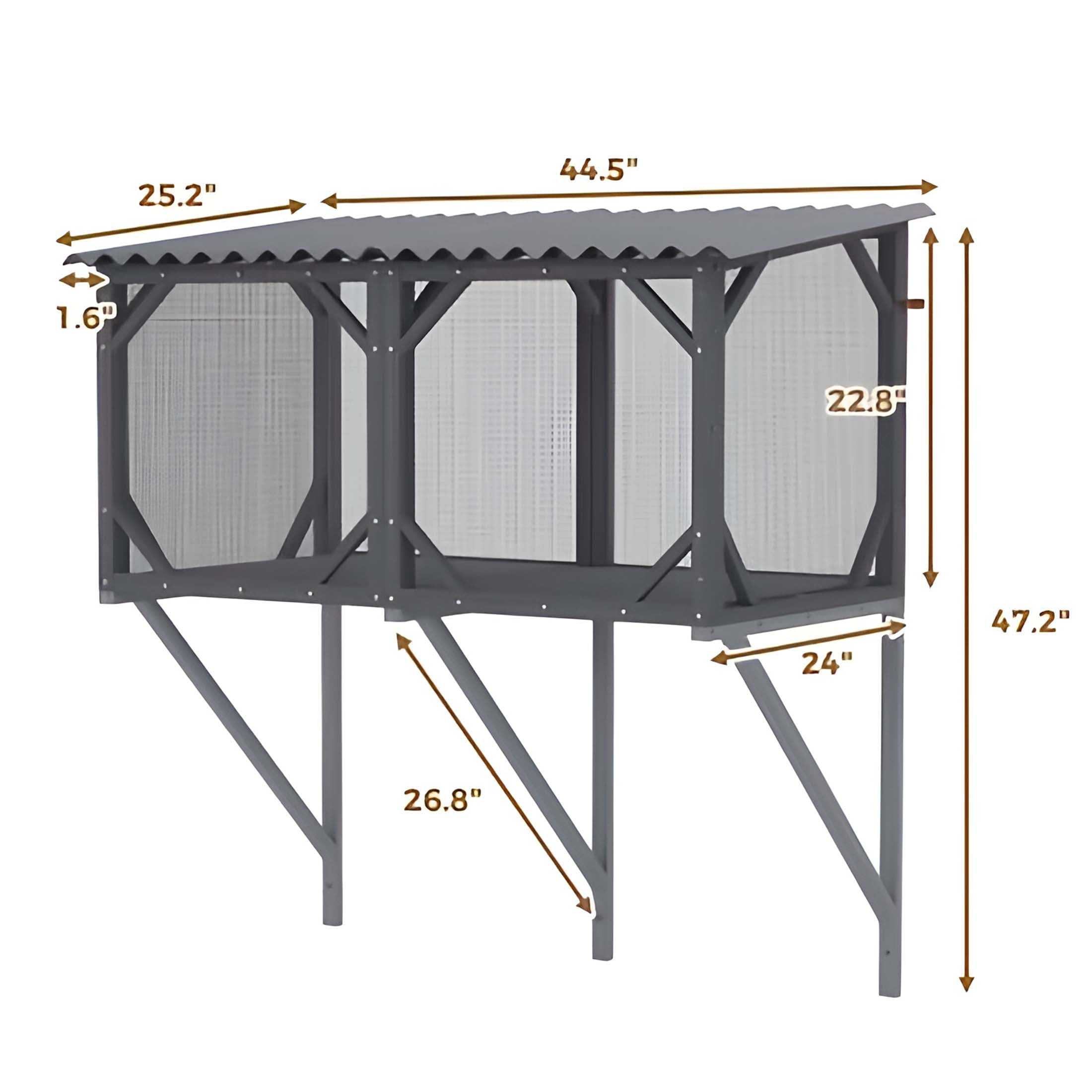AuraLane 43.3" Cat Window Box,Catio Outdoor Cat Enclosure for Sunbathing,Napping & Viewing,Window Perch for Large Cats