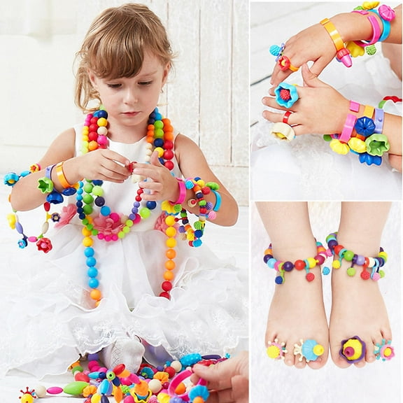 HOMEMAXS TOYMYTOY Snap Beads Set Creative DIY Necklace Bracelet Jewelry Making Kit for Girls Art Crafts Educational Toy