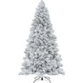 thumbnail image 6 of Skylar 6.5ft Snow Flocked Christmas Tree Prelit with 626 Branch Tips, 400 Warm Lights and Metal Stand, 43" wide Realistic Alaskan Pine Frosted Christmas Tree with Lights by Naomi Home, 6 of 9
