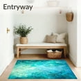 thumbnail image 3 of ODIKA 4'x6' Machine Washable Non-Slip Area Rug, Oceanic Serenade Dreamy Mermaid Scales High Traffic Rug, Blue, 70831, 3 of 7