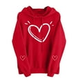 thumbnail image 4 of Avrnliq Valentines Day Sweatshirt for Women, Cute Red Heart & Bow Print Hoodie, Romantic Always & Forever Gift for Her,Size 2XL, 4 of 9