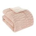 thumbnail image 4 of Chic Home Pacifica Comforter Set Textured Geometric Pattern Faux Rabbit Fur Micro-Mink Backing Bed In A Bag Bedding - Sheets Pillowcases Pillow Shams Included - 7 Piece - King 104x92", Blush, 4 of 5