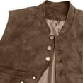 thumbnail image 6 of Kureaily Men's Leather Stand Collar Vest Casual Suede Suit Vest Waistcoat for Men, 6 of 6