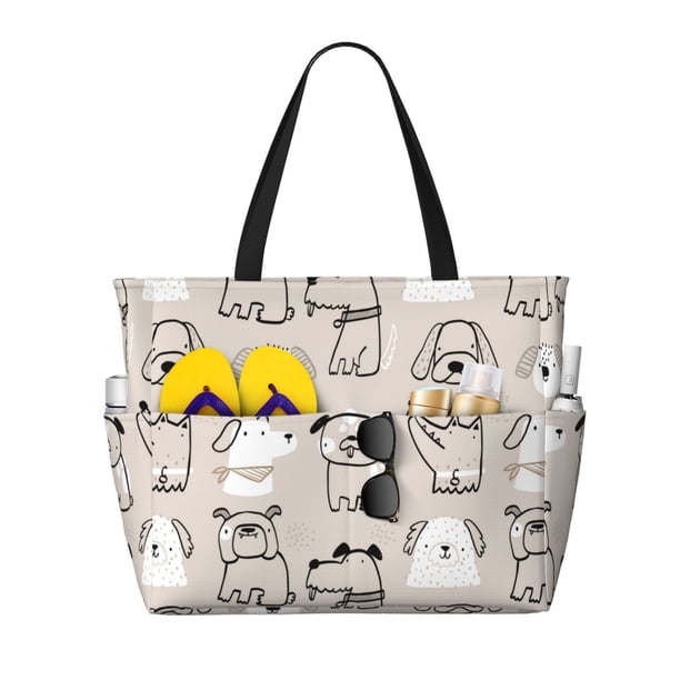 Disketp Puppy Bolsa de Playa de Gran Capacidad, Bolso Impermeable y a Prueba de Arena para Mujer, Ideal para Playa, Piscina y Natación