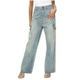thumbnail image 2 of Aloohaidyvio Wide Leg Jeans for Women No Boundaries Casual High Waisted Stretch Baggy Loose Denim Pants, 2 of 6