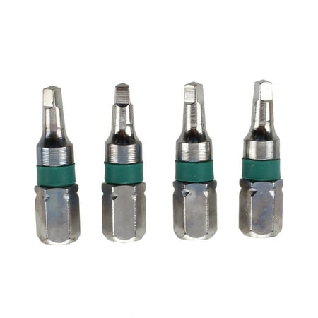 

4 Pcs 1/4 Hex 25mm Length 2.3mm x 2.3mm Square Head Screwdriver Bits