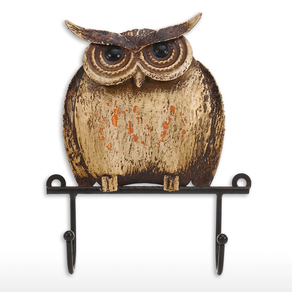 Set of 2 Pieces 5" Metal-Cast Iron Owl Single Wall Coat/Hat Hooks Hanger Brown Set of 2 Pieces 5" Metal-Cast Iron Owl Single Wall Coat/Hat Hooks Hanger Brown