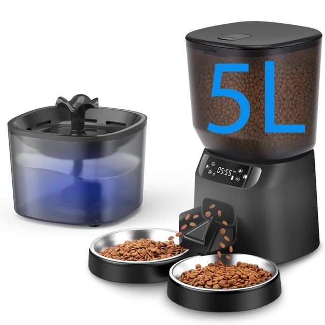 Set de comedero automático para gatos y dispensador de agua CORGOTE 5L