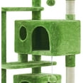 thumbnail image 6 of ZYPPP Cat Tree, 57in Cat Tree Tower for Indoor Cats with Basket Top Perches Sisal Scratching Board and Dalling Ball, Cat Activity Center for Kittens Green, 6 of 10