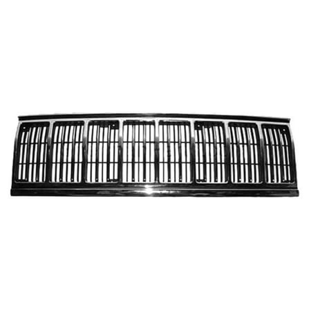 For Jeep Cherokee 1991 92 93 94 95 1996 Grille | Chrome/Black | CH1200196 | 55034046AB