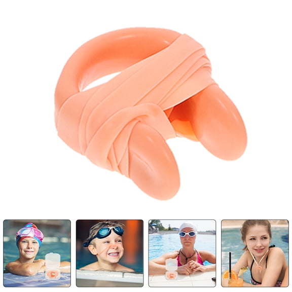 HOMEMAXS 8pcs Swimming Nose Clips with Strap Emulsion Nose Clips Nose Protector Waterproof Nose Plugs for Swimming Water Protection