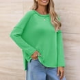 thumbnail image 2 of Ashirexll Long Sleeve Shirts for Winter Tops for Casual Stripe Round Neck Loose Fitting Fall Winter Blouse Top, 2 of 6
