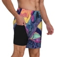 thumbnail image 2 of Gaeub Hip-Hop DJ Dolphin Print Mens Swim Trunks with Compression Liner,Board Shorts Quick Dry,Beach Swimwear with Pockets-Small, 2 of 6