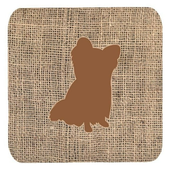Chihuahua Burlap and Brown Foam Coasters, Set - 4