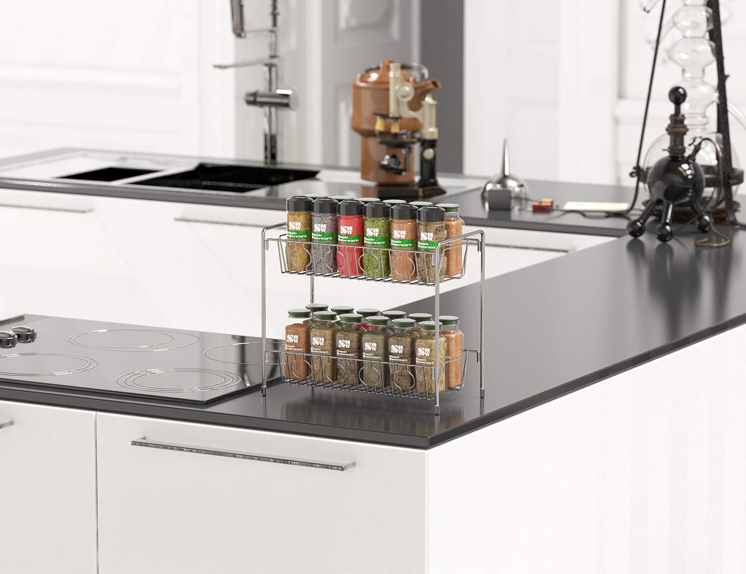NEX 2-Tier Spice Rack Countertop Shelf for Kitchen Spice Jars Storage  Organizer Wall-mounted Storage Blue (NX-DB050D)