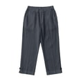 thumbnail image 5 of Stralyhd Capris for Women Cotton Linen Pants 2026 Summer Casual Capri Straight Leg Elastic Drawstring Trousers with Pockets Dark Gray S, 5 of 7