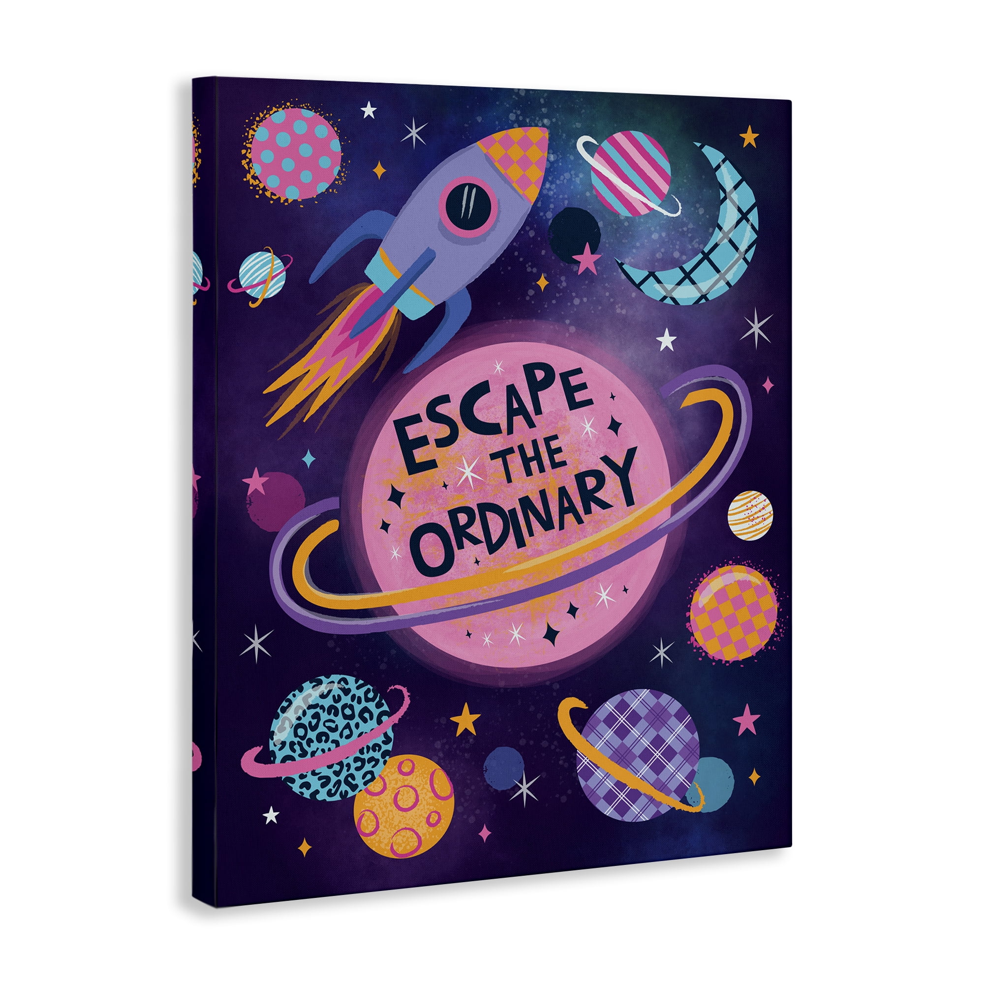 Stupell Industries Escape Ordinary Outer Space Astrology & Stars Painting Wrapped Canvas Art Print Wall Art, 16 x 20