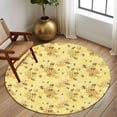 thumbnail image 2 of Round Rug 6Ft Washable Non-Slip, Summer Bees Circle Area Rugs for Living Room Bedroom, Pastoral Garden Yellow Honey Watercolor Indoor Floor Mats Carpet Runner for Home Decor Aesthetic, 2 of 8