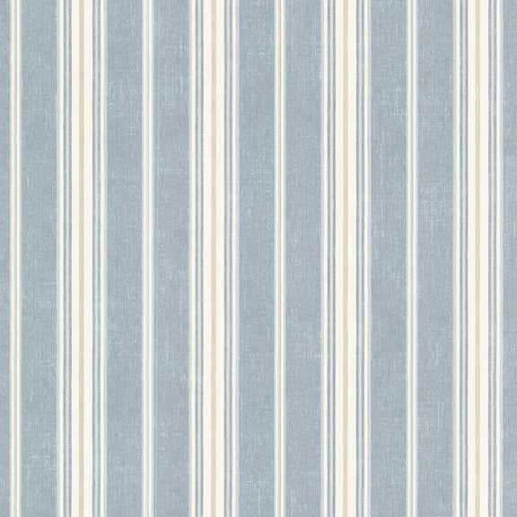 Chesapeake Cooper Denim Stripe Prepasted Non Woven Blend Wallpaper, 20.5-in by 33-ft, 8.1 sq. ft.