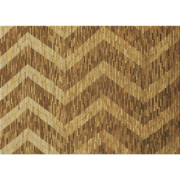 Ahgly Company Machine Washable Indoor Rectangle Transitional Saddle Brown Area Rugs, 8' x 12'