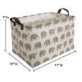 thumbnail image 4 of Jumbo Collapsible Canvas Laundry Hamper, Rectangular, Grey Elephant, 4 of 6