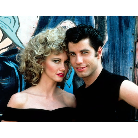 Grease Cast Movie Poster Sandy and Danny Art Poster 24x36 Multi-Color Square Adults Z Posters