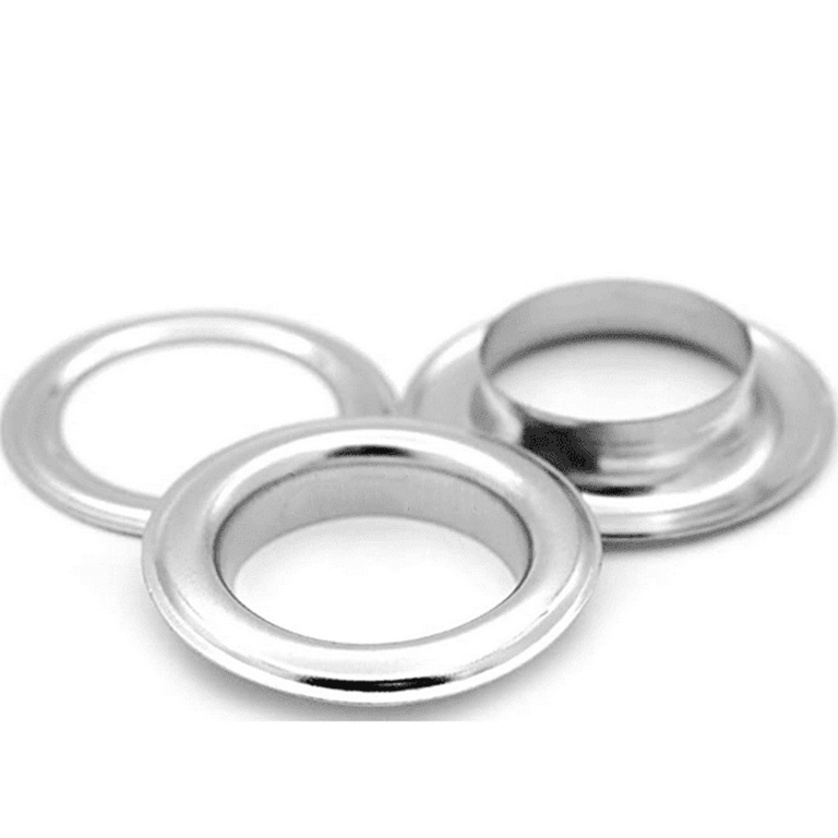 1 Hole Size 10 Sets Silver Tone Metal Grommets Eyelets with Washers for  Bead Cores, Clothes, Leather, Canvas (Silver, 10 Pack)